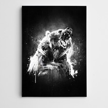 Dekolata Ayı Siyah Beyaz Modern Sanat Kanvas Tablo