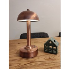 Demet Habek My Lights Mylights  Pilli LED Abajur Gece Lambası Masa Üsüt Abajur Cafe Retorant Abajur  Bakır Eskitme Kaplamalı