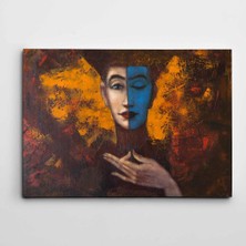 Dekolata Portre Modern Sanat Kanvas Tablo