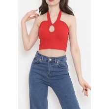 Capella Girl Gögüs Dekolteli Crop Bluz Kırmızı - 18404.1059.
