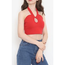 Capella Girl Gögüs Dekolteli Crop Bluz Kırmızı - 18404.1059.