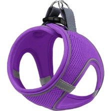 Mita Air Mesh Kedi Köpek Göğüs Tasması Çift Reflektörlü Terletmeyen Mor Purple