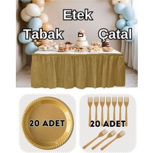 Parti Baskı Masa Eteği - Tabak - Çatal