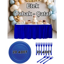 Parti Baskı Masa Eteği - Tabak - Çatal