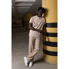 Akçaylar Bisiklet Yaka %100 Pamuklu Basic Oversize (Geniş Model) T-Shirt