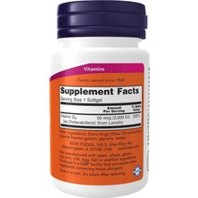 Now Foods Vitamin D3 50 Mcg (2,000 Iu), 30 Softgels