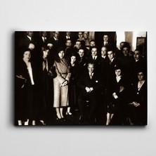 Dekolata Atatürk Tablosu Türk Ocağı Ziyareti Atatürk Kanvas Tablo