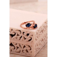 Sümer Telkari Safir Rose Gümüş Yüzük 5796
