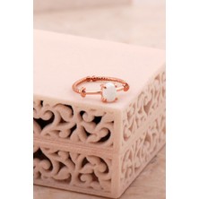 Sümer Telkari Opal Taşlı Rose Gümüş Yüzük 5794