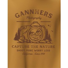 Gannhers Capture Hardal Sarı Oversize T-Shirt %100 Pamuklu Unisex Tişört