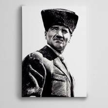 Dekolata Atatürk Siyah Beyaz 14 Kanvas Tablo