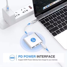 Foxyn Fxn-31 Samsung Dex Apple 3in1 Type-C Çevirici Adaptör Hub: Hdmı, USB 3.0 Şarj