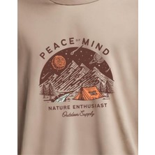 Gannhers Peace Of Mind Taş Rengi Oversize T-Shirt %100 Pamuk Unisex Tişört