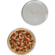 Kitchen Design Lab Büyük Boy Delikli Pizza Tepsisi Lahmacun Tepsisi 36 cm ve 1300 Derece Profesyonel Pürmüz Çakmak