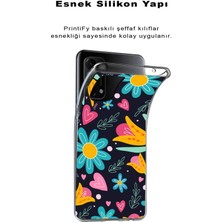 Printify Samsung Galaxy A13 4g ile Uyumlu 1mm Slim Fit Retro Colors 1 Baskılı Şeffaf Silikon Kılıf