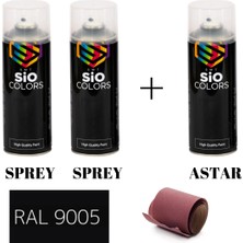 Sio Colors 2 Adet Sprey+1 Adet Astar+Zımpara Sprey Akrilik Boya Seti 400 ml (Metal-Ahşap-Araba-Plastik)