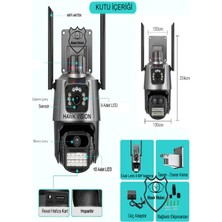 Hawk Vision 4mp Çift Lens 8X ZooM Ptz Ip Wifi Kamera