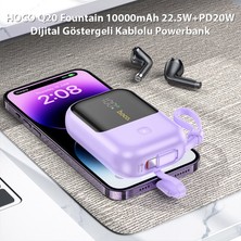 Hoco Q20 Fountain 10000MAH 22.5W+PD20W Dijital Göstergeli Kablolu Powerbank