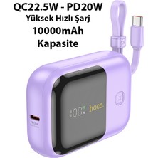 Hoco Q20 Fountain 10000MAH 22.5W+PD20W Dijital Göstergeli Kablolu Powerbank