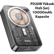 Hoco Q14A Ice Crystal 10000MAH PD20W Magsafe Uyumlu Manyetik Hızlı Şarj Powerbank