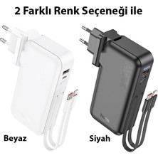 Hoco J126 Usb-A+Type-C Çıkışlı Type-C+Lightning Kablolu 10000MAH Powerbank Şarj Aleti