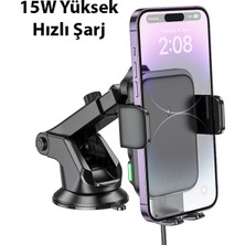 Hoco HW11 Araç İçi Torpido Üstü Kablosuz Şarjlı Telefon Tutucu