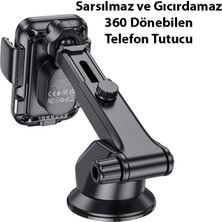 Hoco HW11 Araç İçi Torpido Üstü Kablosuz Şarjlı Telefon Tutucu