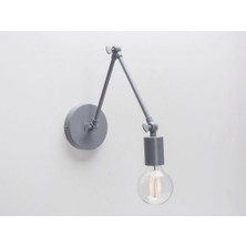 Riolight  Retro,vintage,modern Gri Üç Mafsallı 1XE27 Duylu Metal Duvar Aplik