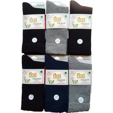 & First Pamuklu 6 Çift Lastiksiz Şeker Çorabı