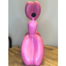 Iki Cadı Tasarım, Pembe Balon Köpek Ev Ofis Dekoratif Obje Biblo 20 x 17