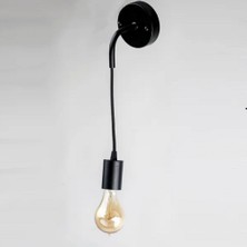 Riolight  Modern1,vintage1,rustik1,siyah 1XE27 Duylu Metal Duvar Aplik