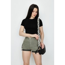 Select Moda Kadın Kargo Cepli Mini Şort