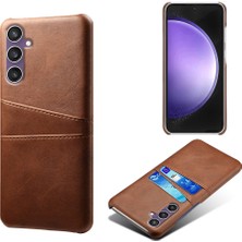 Cool-M Case Samsung Galaxy S23 Fe Cover Çift Kart Yuvaları Pu Deri + Pc Telefon Kılıfı (Yurt Dışından)