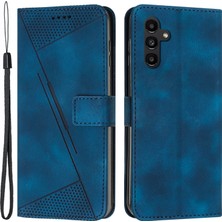 Cool-M Case Samsung Galaxy A25 5g Manyetik Kasa Pu Deri Üçgen Baskılı Cüzdan Akıllı Telefon Kapağı (Yurt Dışından)