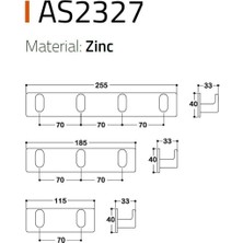 2327 Yapışkanlı Askı Krom 185 Mm