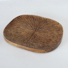 2 'Li Koyu Kahverengi Oval Tabak Seti 26 X 20 Cm - 32 X 27 Cm