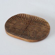 2 'Li Koyu Kahverengi Oval Tabak Seti 26 X 20 Cm - 32 X 27 Cm