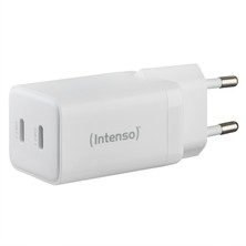 Intenso W40CC 40W 2 x Usb-C Süper Hızlı Şarj Güç Adaptörü Enerji Tasarruflu Gan Teknolojisi Beyaz (Iphone ve Android Uyumlu)