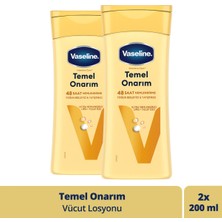 Vaseline Vücut Losyonu Temel Onarım Kuru Ciltler İçin 200 ml x2