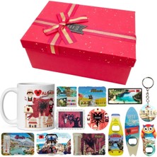 Dünyadan Hediyeler Arnavutluk Hediye Kutusu 10 Parça Kupa Magnet Anahtarlık Kutu