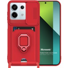 Microsonic Xiaomi Redmi Note 13 4g Kılıf Multifunction Silicone Kırmızı