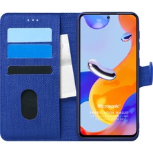 Microsonic Xiaomi Redmi Note 11 Pro 5g Kılıf Fabric Book Wallet Lacivert