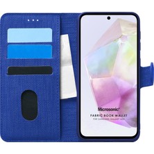 Microsonic Samsung Galaxy A35 Kılıf Fabric Book Wallet Lacivert