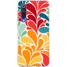 Printify Xiaomi Mi 9 Se ile Uyumlu 1mm Slim Fit Retro Colors 5 Baskılı Şeffaf Silikon Kılıf