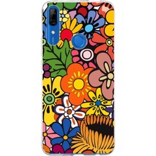 Printify Huawei P Smart Z ile Uyumlu 1mm Slim Fit Retro Colors 2 Baskılı Şeffaf Silikon Kılıf