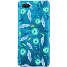 Printify Oppo Ax7  ile Uyumlu 1mm Slim Fit Nazar Boncuğu 3 Baskılı Şeffaf Silikon Kılıf