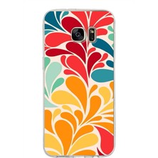 Printify Samsung Galaxy S7 Edge ile Uyumlu 1mm Slim Fit Retro Colors 5 Baskılı Şeffaf Silikon Kılıf