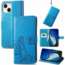 Colorful Shop Iphone 15 Için Kılıf Deri Kılıf Zarif Iş Kısa Kayış Dört Yaprak (Yurt Dışından)