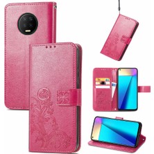 Colorful Shop Infinix Not 7 Için Kılıf Zarif Iş Dört Yapraklı Yonca Kapak Çevirin (Yurt Dışından)