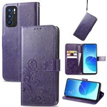 Colorful Shop Oppo Case 6 5g Için Zarif Iş Çevirme Kapağı Dört Yapraklı Yonca (Yurt Dışından)